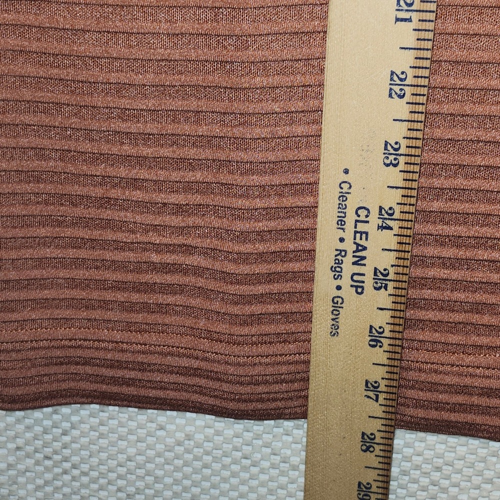 Jhane Barnes Mens XL Silk Blend Ribbed Crewneck‎ Sweater Copper Brown 58122C07 - Picture 5 of 10